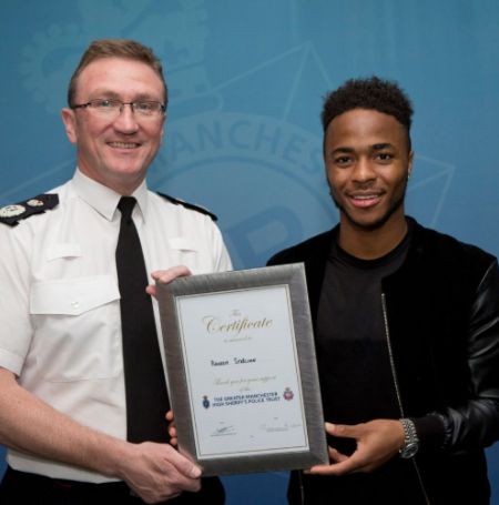 Raheem Sterling as ambassador for police charity.